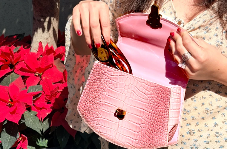 Bolsa rosa chic elegante